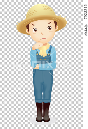 麦藁帽子の男性イラスト 麦藁帽子の男性イラスト 7928216
