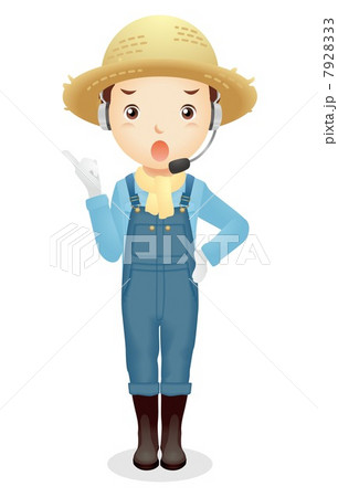 麦藁帽子の男性イラスト 7928333