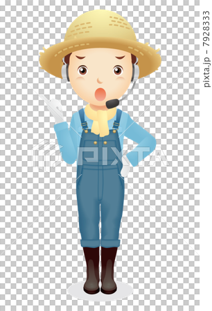 麦藁帽子の男性イラスト 7928333