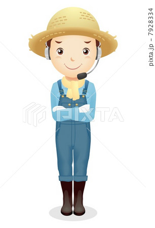 麦藁帽子の男性イラスト 7928334