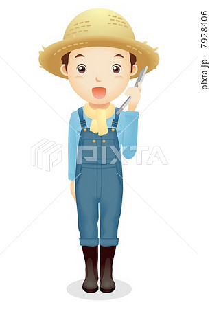 麦藁帽子の男性イラスト 麦藁帽子の男性イラスト 7928406