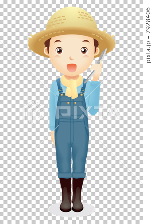 麦藁帽子の男性イラスト 麦藁帽子の男性イラスト 7928406