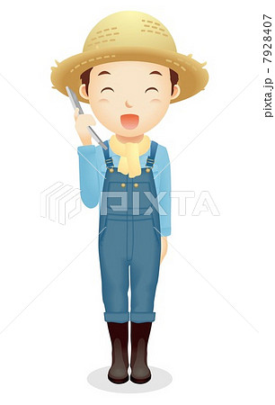 麦藁帽子の男性イラスト 7928407
