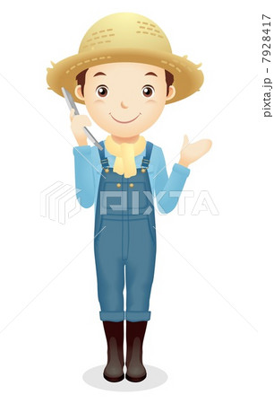 麦藁帽子の男性イラスト 7928417