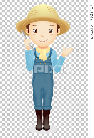 麦藁帽子の男性イラスト 7928417