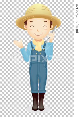 麦藁帽子の男性イラスト 麦藁帽子の男性イラスト 7928426