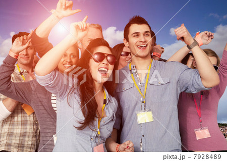 People cheering at a music festival 7928489
