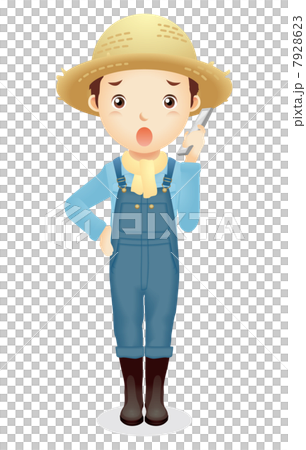 Male illustration of a straw hat 7928623