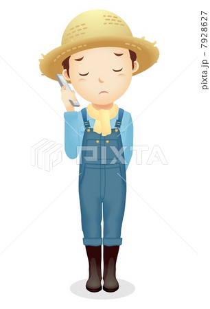 麦藁帽子の男性イラスト 7928627