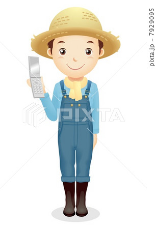 麦藁帽子の男性イラスト 麦藁帽子の男性イラスト 7929095