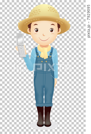 麦藁帽子の男性イラスト 麦藁帽子の男性イラスト 7929095