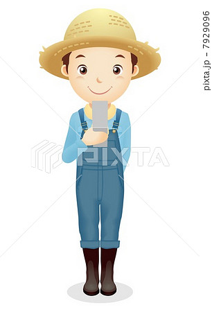 麦藁帽子の男性イラスト 7929096