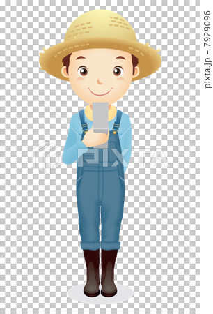 麦藁帽子の男性イラスト 7929096
