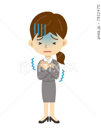 寒気を感じるキャリアウーマン 7932470