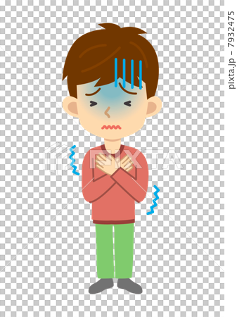 寒気を感じる男性 寒気を感じる男性 7932475
