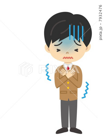 寒気を感じる高校生 7932476