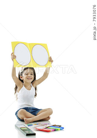 Girl showing her drawings Girl showing her drawings 7933076