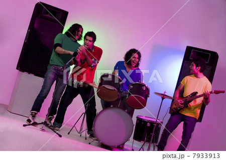 Boys of a rock band enjoying themselves Boys of a rock band enjoying themselves 7933913