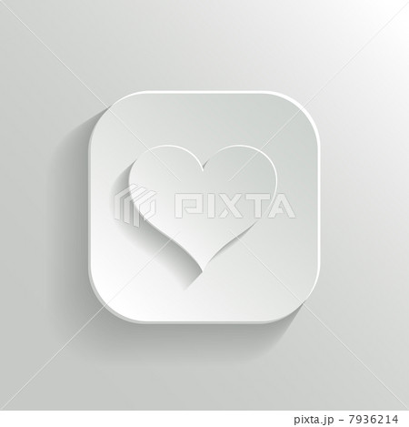 Heart icon - vector white app button 7936214