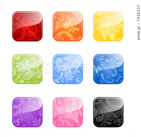 Glossy blank buttons in color variations 7936237