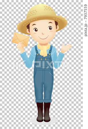 Male illustration of a straw hat Male illustration of a straw hat 7937559