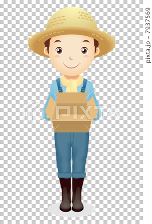 麦藁帽子の男性イラスト 7937569