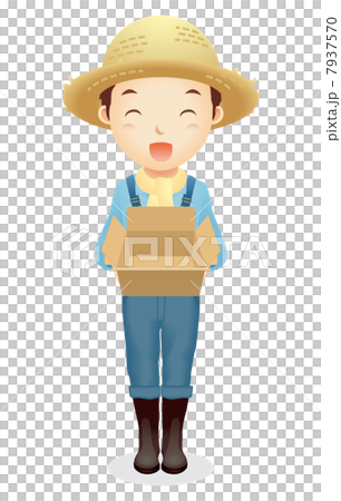 麦藁帽子の男性イラスト 7937570