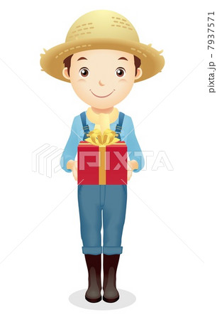 麦藁帽子の男性イラスト 麦藁帽子の男性イラスト 7937571