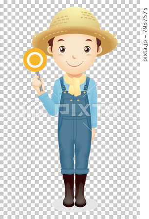 Male illustration of a straw hat Male illustration of a straw hat 7937575