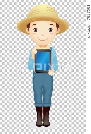 Male illustration of a straw hat Male illustration of a straw hat 7937591