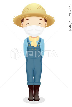 麦藁帽子の男性イラスト 麦藁帽子の男性イラスト 7937845