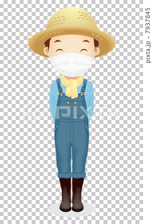 麦藁帽子の男性イラスト 麦藁帽子の男性イラスト 7937845