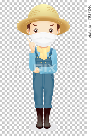 麦藁帽子の男性イラスト 麦藁帽子の男性イラスト 7937846