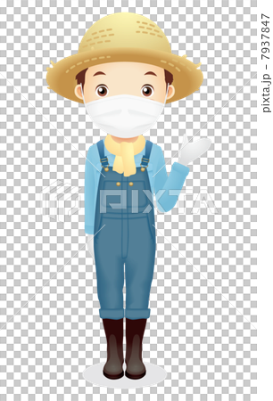 麦藁帽子の男性イラスト 麦藁帽子の男性イラスト 7937847