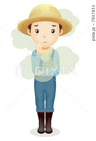 麦藁帽子の男性イラスト 麦藁帽子の男性イラスト 7937851