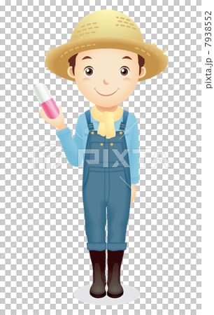 麦藁帽子の男性イラスト 麦藁帽子の男性イラスト 7938552