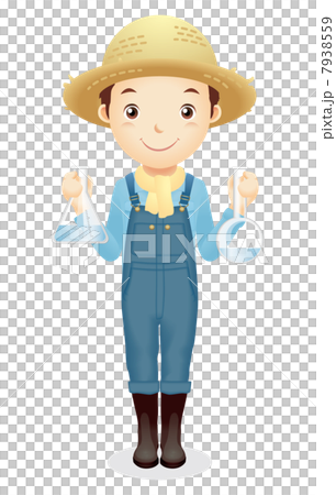 Male illustration of a straw hat Male illustration of a straw hat 7938559