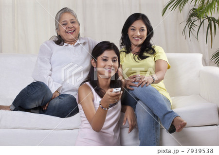Happy family watching TV 7939538