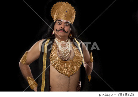 Portrait of a man dressed as Raavan Portrait of a man dressed as Raavan 7939828