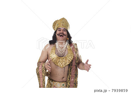 Man dressed as Raavan laughing 7939859