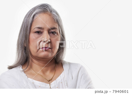 Portrait of a mature woman over white background 7940601