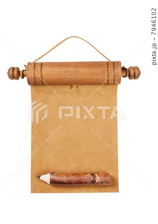 Blank parchment manuscript and pencil Blank parchment manuscript and pencil 7946102