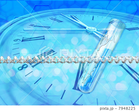 試験管を通るDNA遺伝子情報と時計 試験管を通るDNA遺伝子情報と時計 7948225