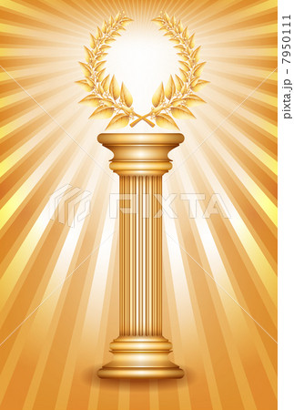 Gold award column with laurel wreath Gold award column with laurel wreath 7950111