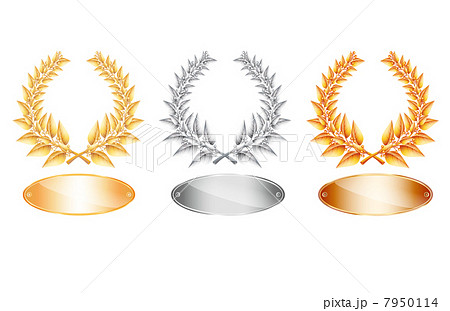 Gold silver and bronze laurel wreath and label for jubilee text 7950114