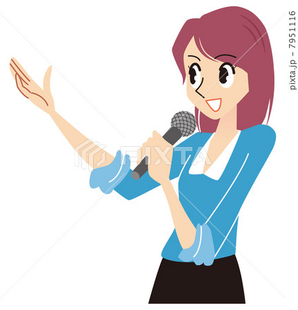マイクを使って説明する女性 7951116
