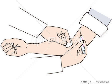 注射と消毒のイラスト素材