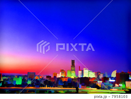 みなとみらいの夕暮れ 7958103