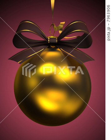 Yellow christmas ball isolated on background 7963906