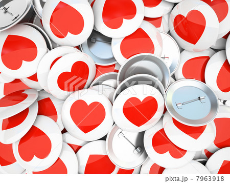 Buttons wirh red  hearts isolated on background 7963918